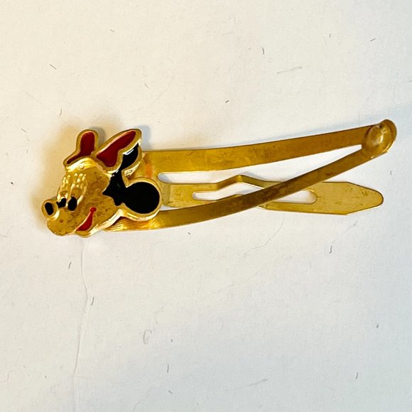Vintage Disney Minnie Mouse Hair Barrettes Gold Tone 90's Girls Womens - Picture 4 of 8